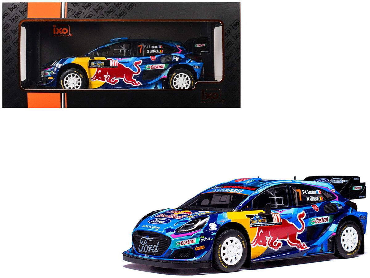 Ford Puma Rally1 #7 Pierre-Louis Loubet - Nicolas Gilsoul | 1/18 Diecast Model Car | IXO Models | Rally Sweden Series