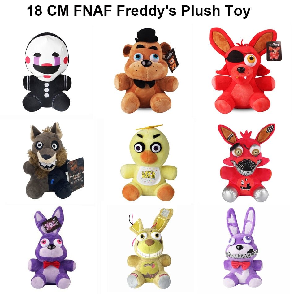 18cm Fnaf Stuffed Plush Toys Freddy Fazbear Bear Foxy Rabbit Bonnie - ToylandEU