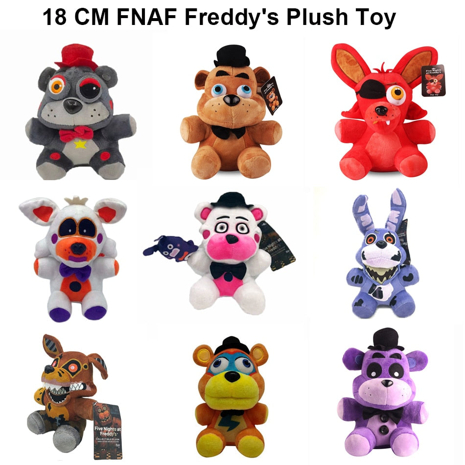 18cm Fnaf Stuffed Plush Toys Freddy Fazbear Bear Foxy Rabbit Bonnie