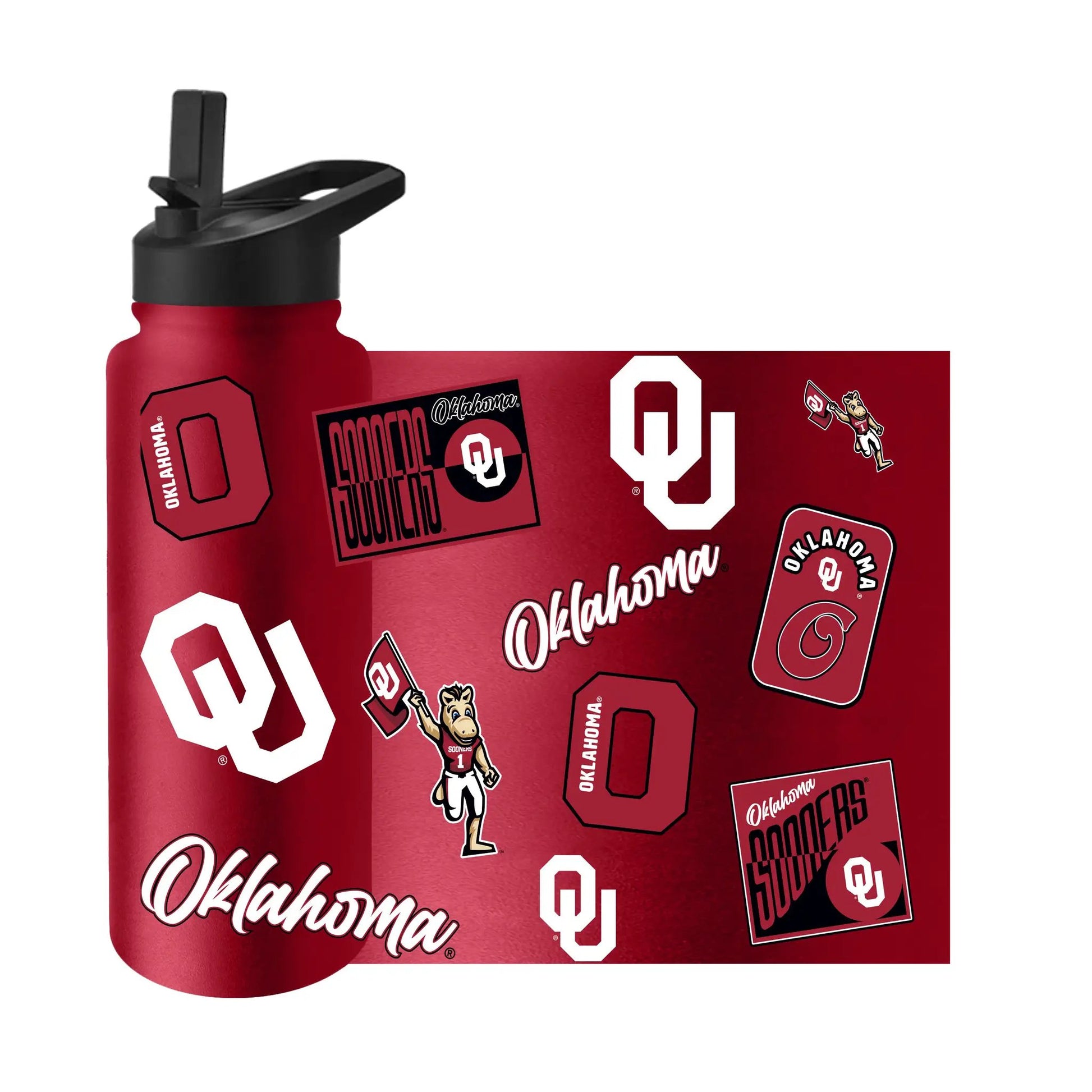 Oklahoma Sooners Quencher Bottle 34oz Stainless Steel Dreamweave