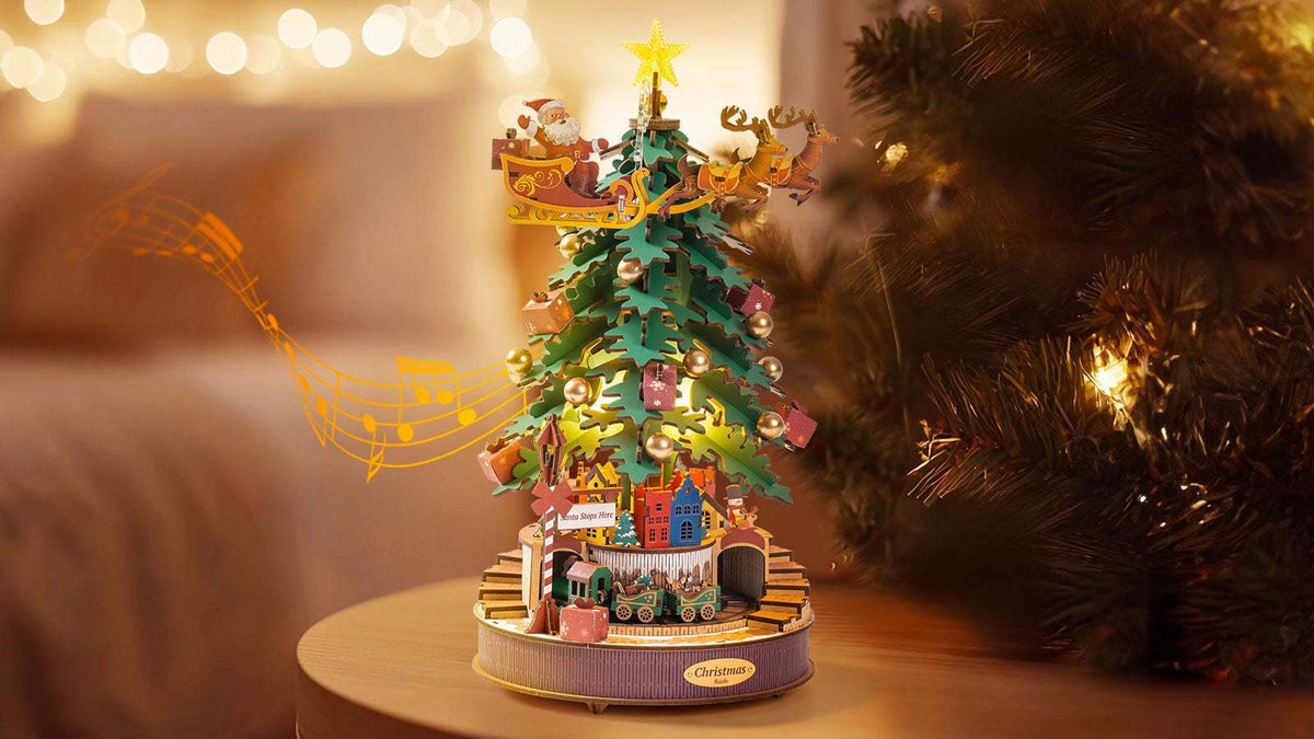 3D Wooden Christmas Puzzle | Melody Tree | DIY Assembly Kit | Holiday Gift Set