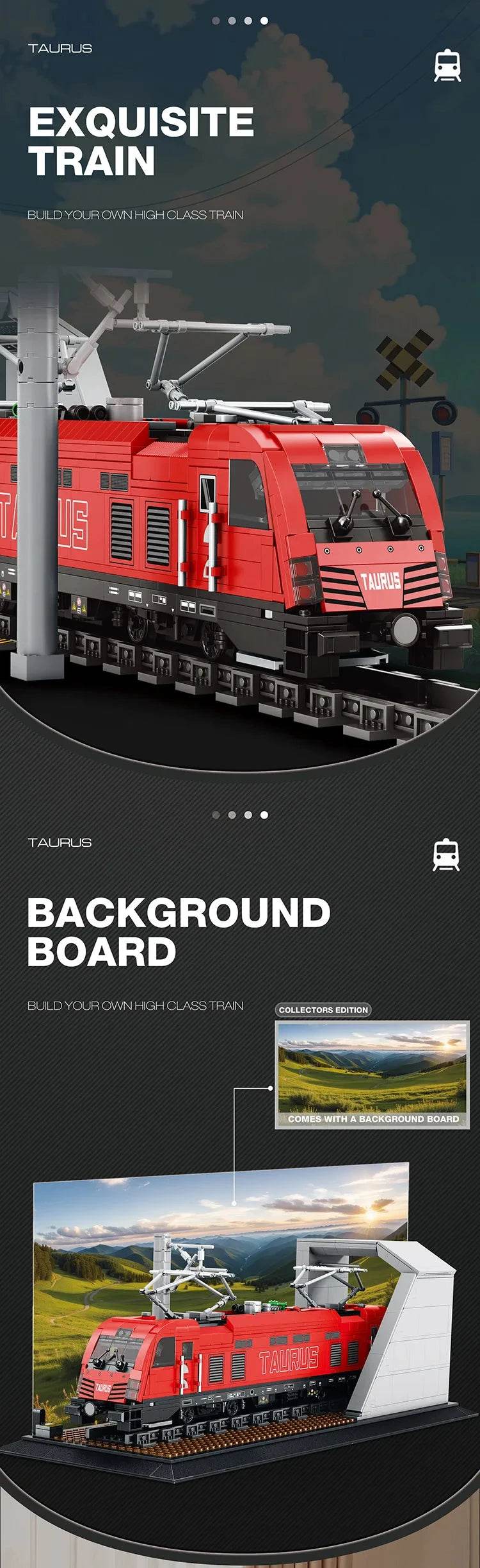 1939PCS Taurus Passenger Train Building Blocks City Transport - ToylandEU