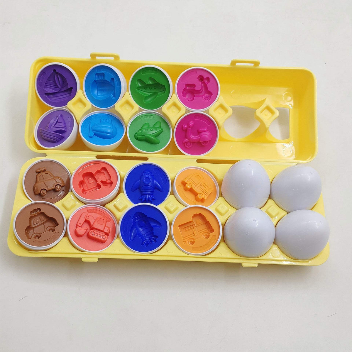 Shape Match Eggs | 12 Color Pieces | Montessori STEM Tool | Baby Toddler Gift