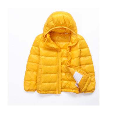 Kids Lightweight Down Jacket | Fixed Hood | Nylon Lining | Ages 3-8 Years