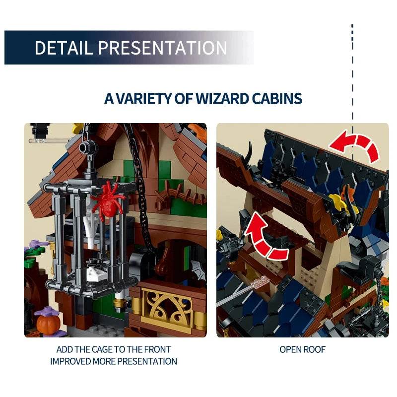 1964PCS Witch Hut Building Blocks MOC Model Desktop Decoration - ToylandEU