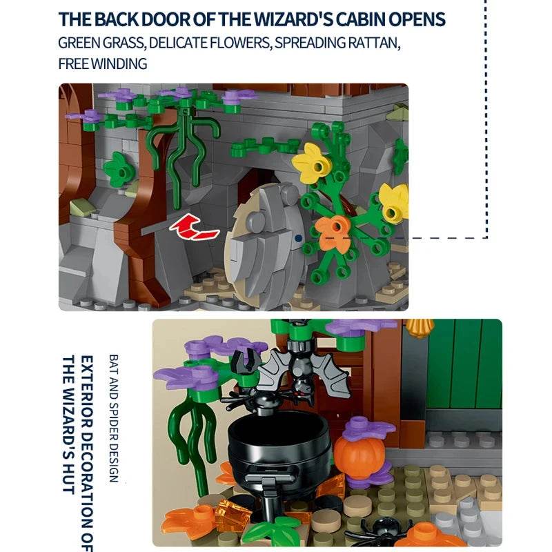 1964PCS Witch Hut Building Blocks MOC Model Desktop Decoration - ToylandEU