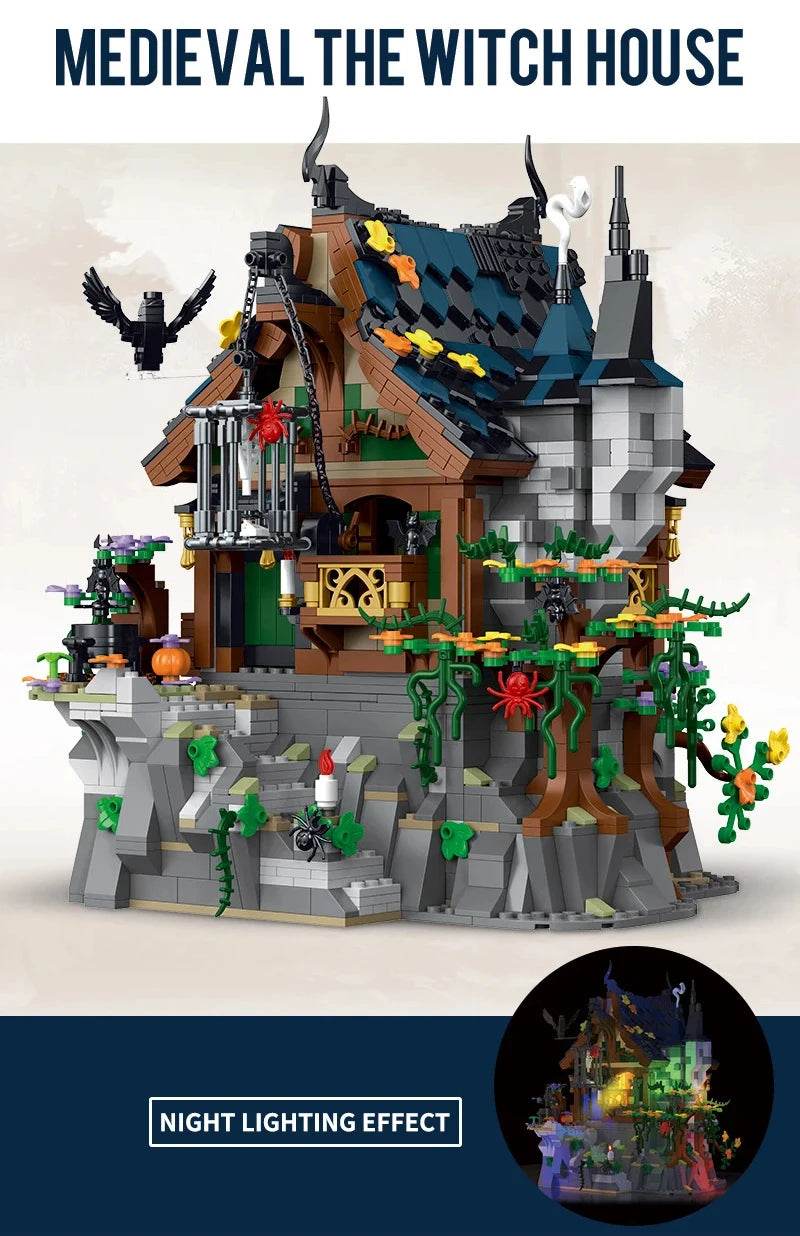 1964PCS Witch Hut Building Blocks MOC Model Desktop Decoration - ToylandEU