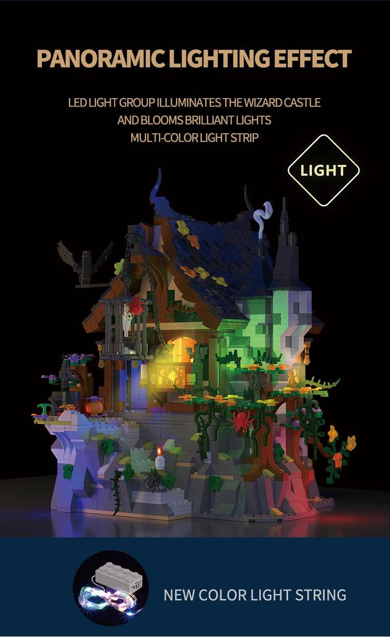 1964PCS Witch Hut Building Blocks MOC Model Desktop Decoration - ToylandEU