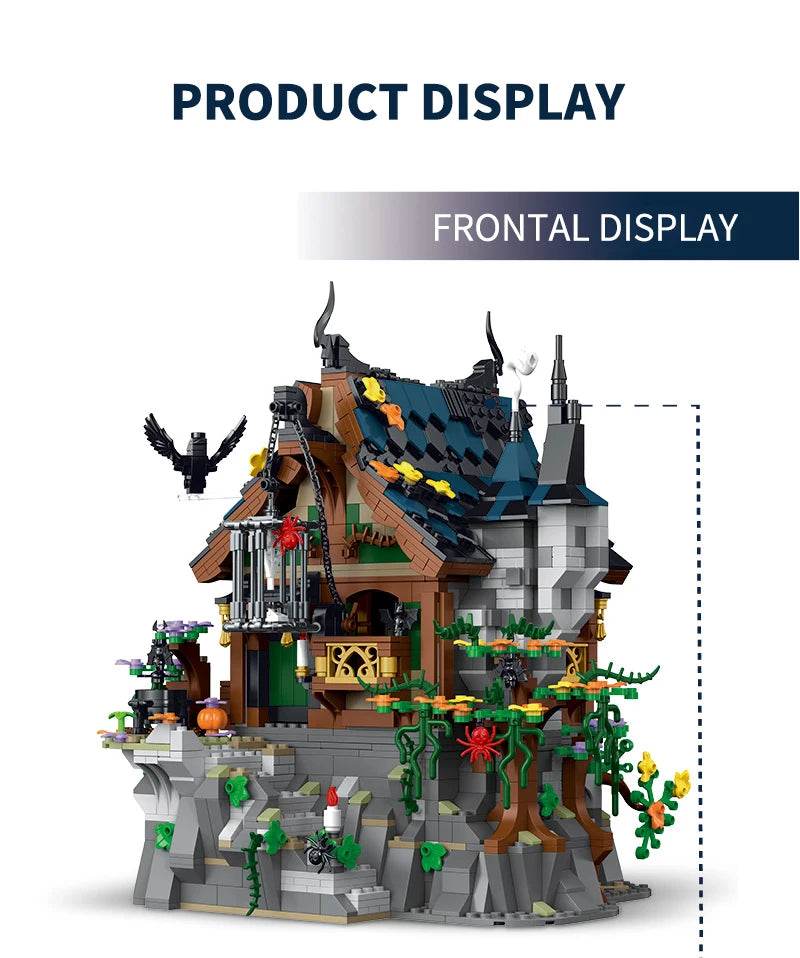 1964PCS Witch Hut Building Blocks MOC Model Desktop Decoration - ToylandEU