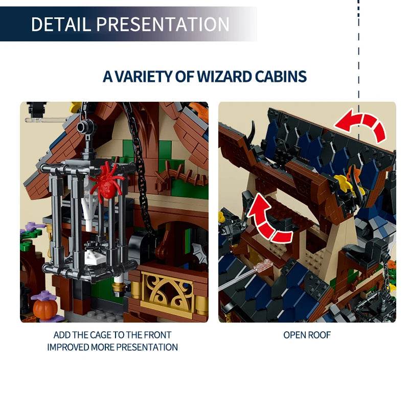 1964PCS Witch Hut Building Blocks MOC Model Desktop Decoration - ToylandEU