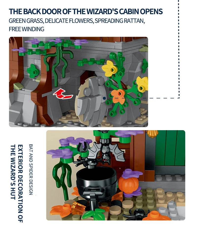 1964PCS Witch Hut Building Blocks MOC Model Desktop Decoration - ToylandEU