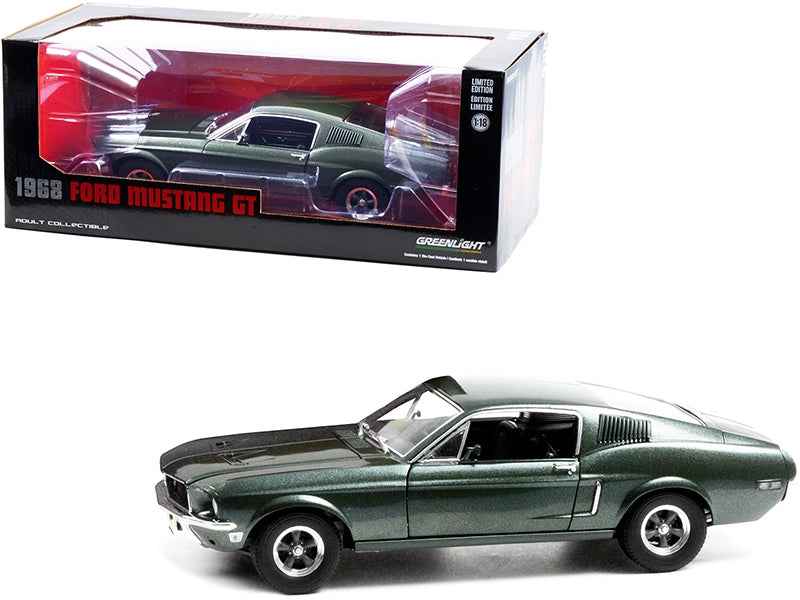 1968 Ford Mustang GT Diecast | 1/18 Scale | Open Hood Doors Trunk Greenlight