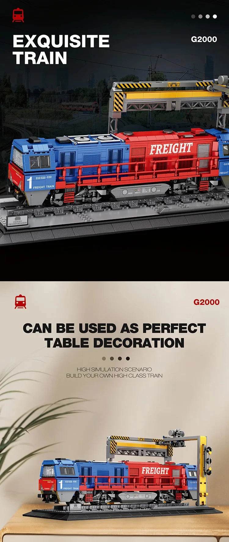 1980PCS G200 Passenger Train Building Blocks City Transport - ToylandEU