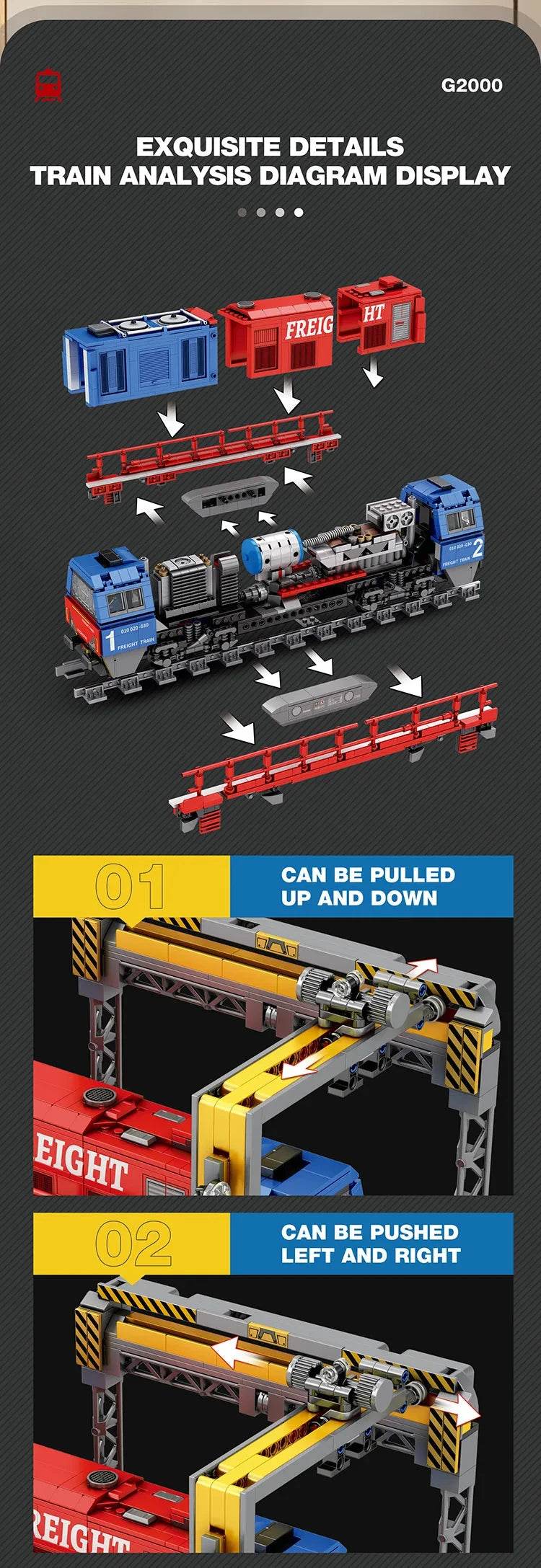 1980PCS G200 Passenger Train Building Blocks City Transport - ToylandEU