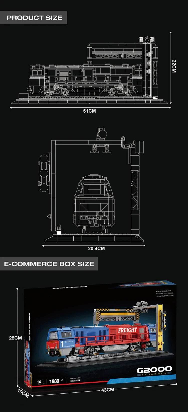 1980PCS G200 Passenger Train Building Blocks City Transport - ToylandEU