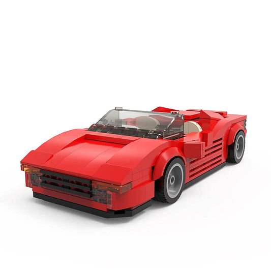 1980s Red Supercar Building Blocks Set - Iconic Racing Car Model - ToylandEU