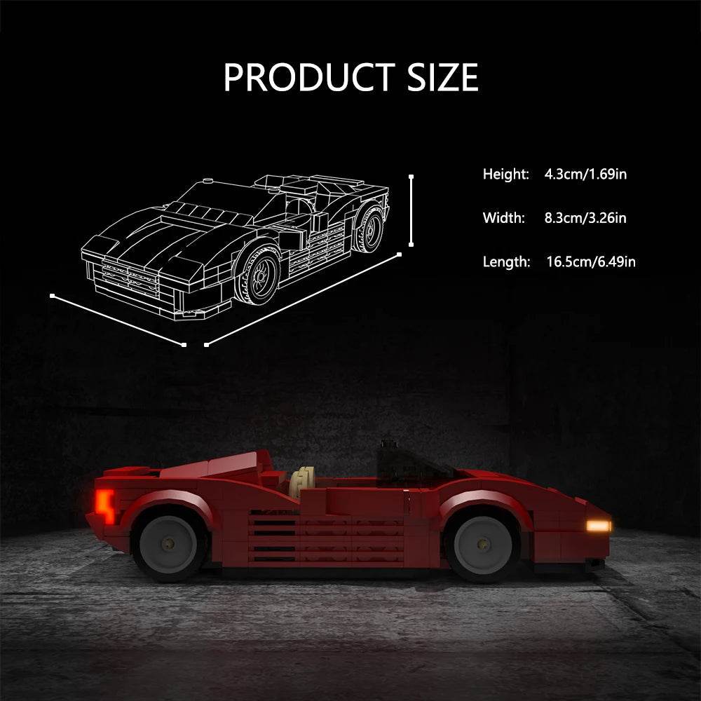 1980s Red Supercar Building Blocks Set - Iconic Racing Car Model - ToylandEU