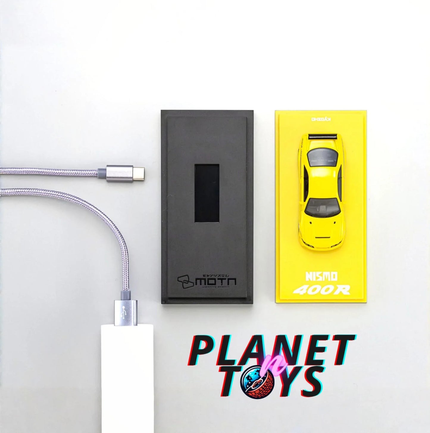 Kyosho Nissan Nismo 400R Diecast With LED Base Yellow - ToylandEU