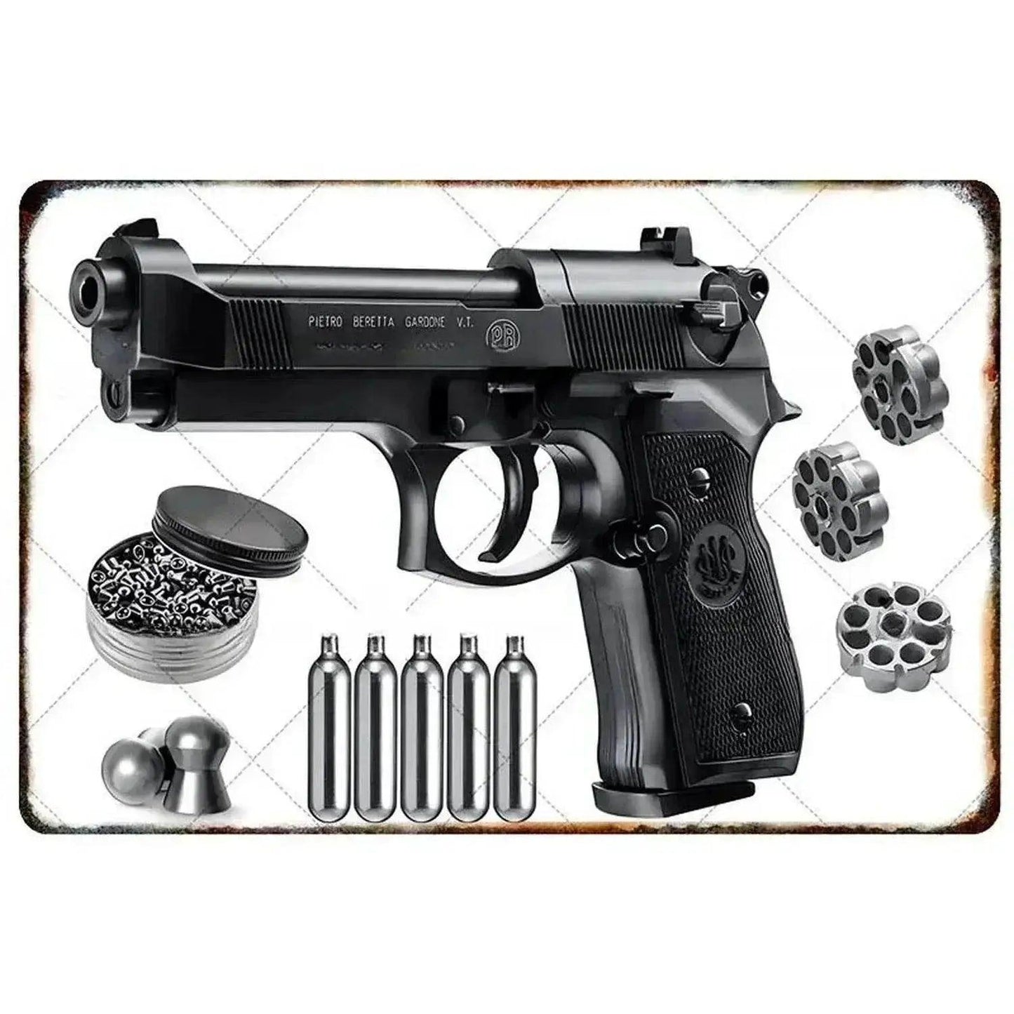 1PC Commanding Pistol Metal Signs for Military Wall Decor -  ToylandEU™