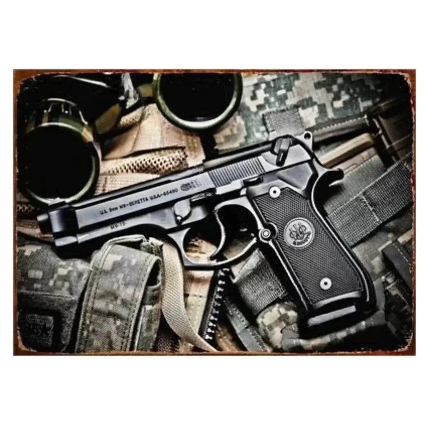  1PC Commanding Pistol Metal Signs for Military Wall Decor -  ToylandEU™