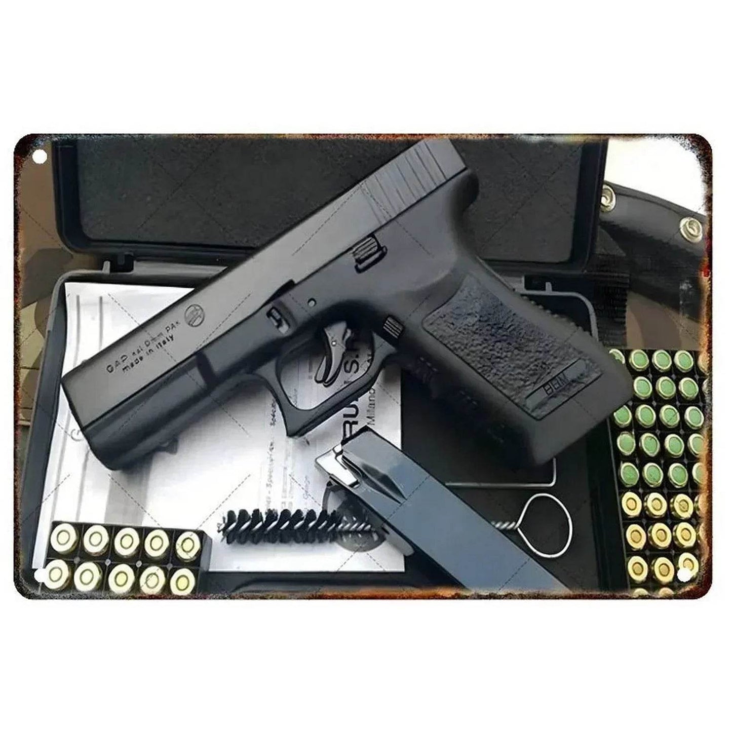 1PC Commanding Pistol Metal Signs for Military Wall Decor - ToylandEU