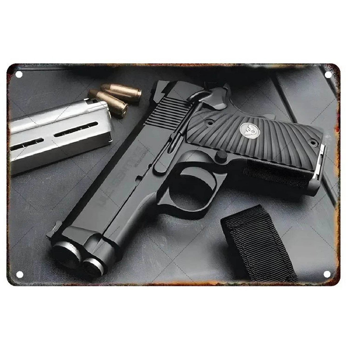 1PC Commanding Pistol Metal Signs for Military Wall Decor - ToylandEU