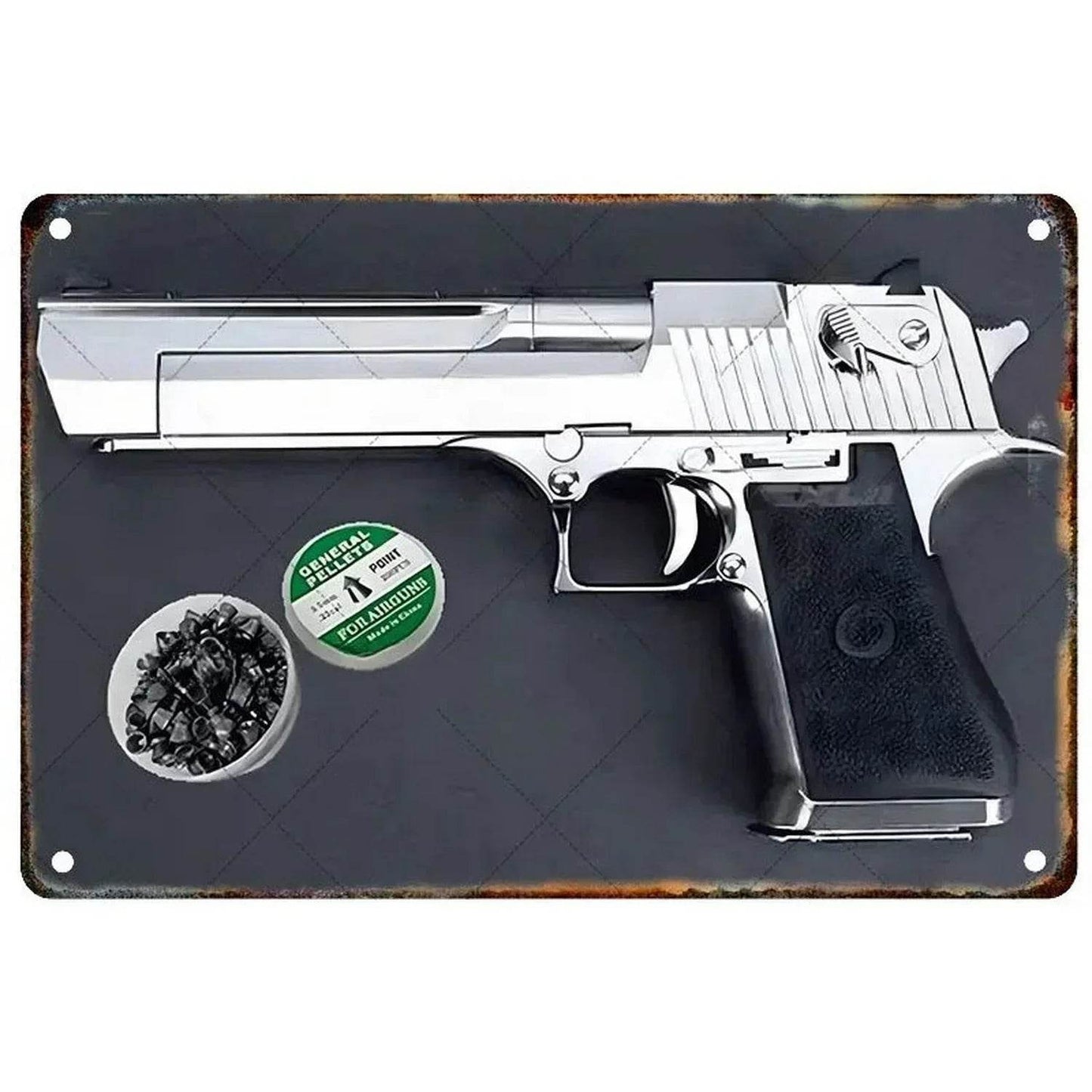 1PC Commanding Pistol Metal Signs for Military Wall Decor - ToylandEU