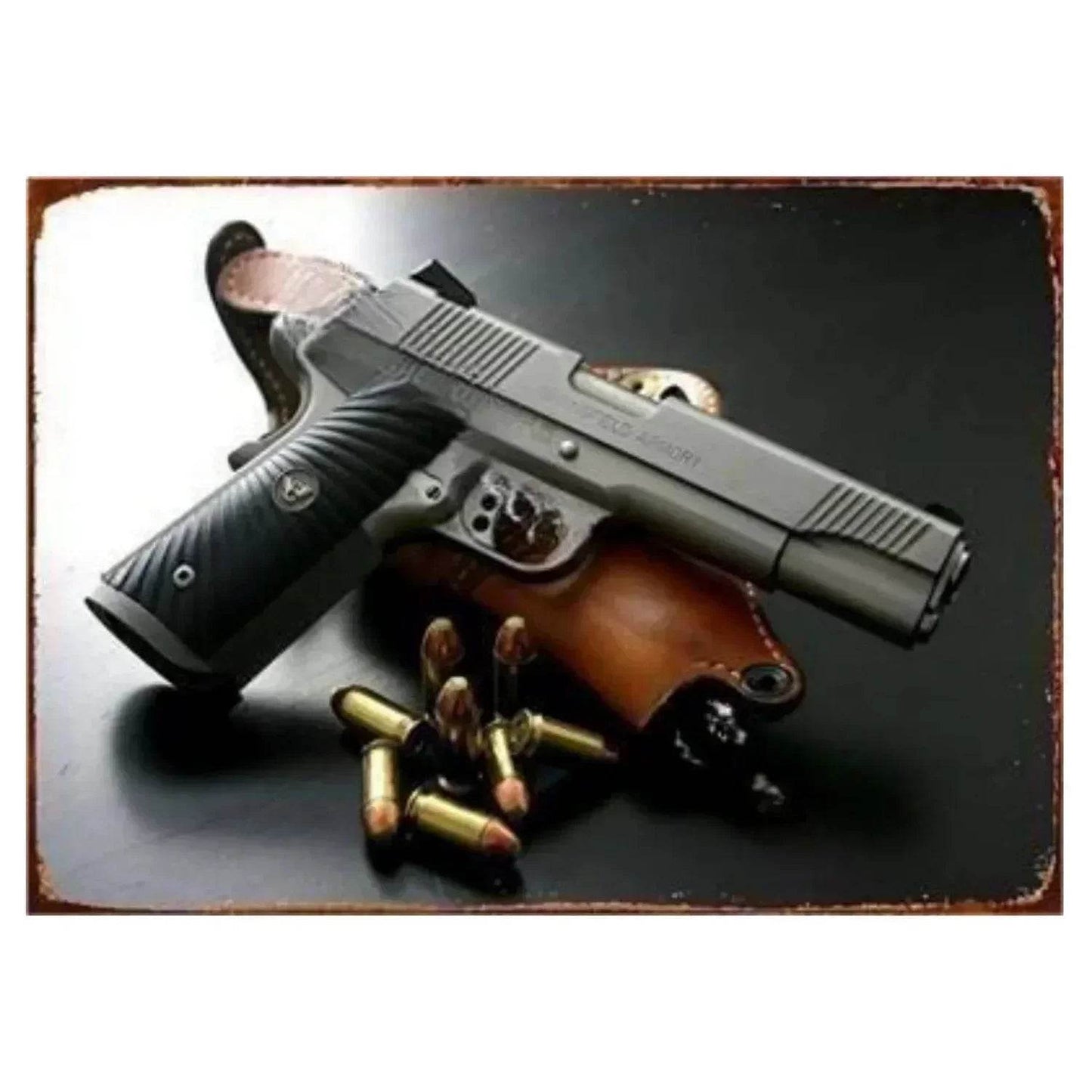 1PC Commanding Pistol Metal Signs for Military Wall Decor - ToylandEU