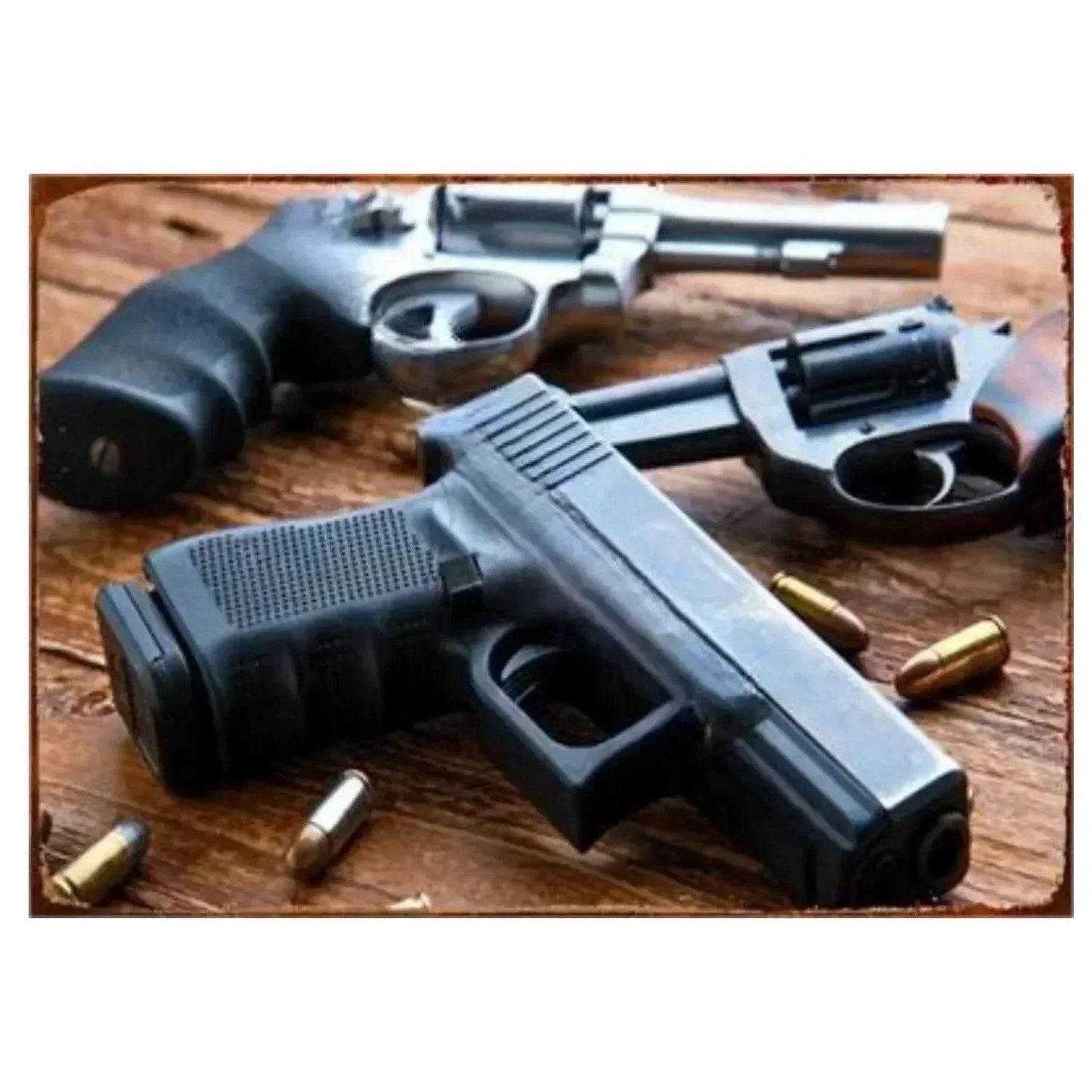 1PC Commanding Pistol Metal Signs for Military Wall Decor - ToylandEU