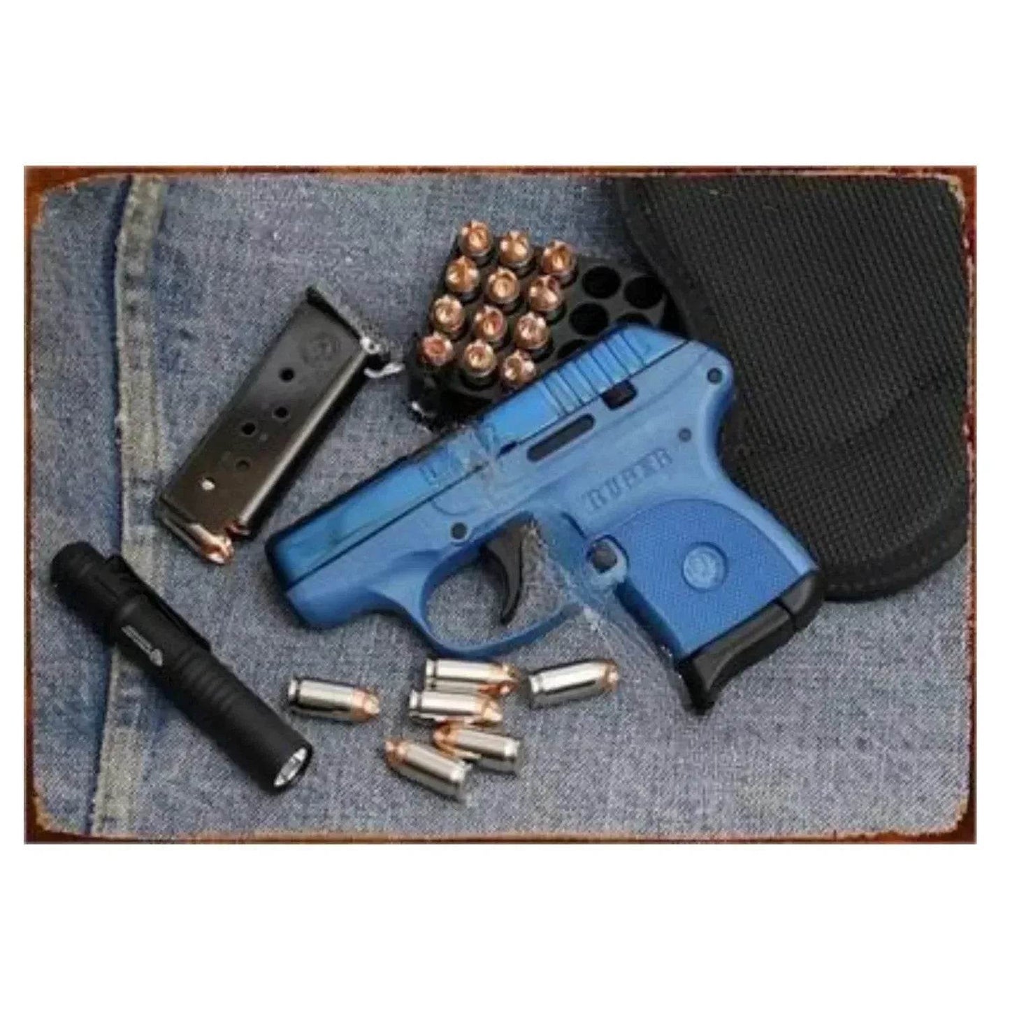 1PC Commanding Pistol Metal Signs for Military Wall Decor - ToylandEU