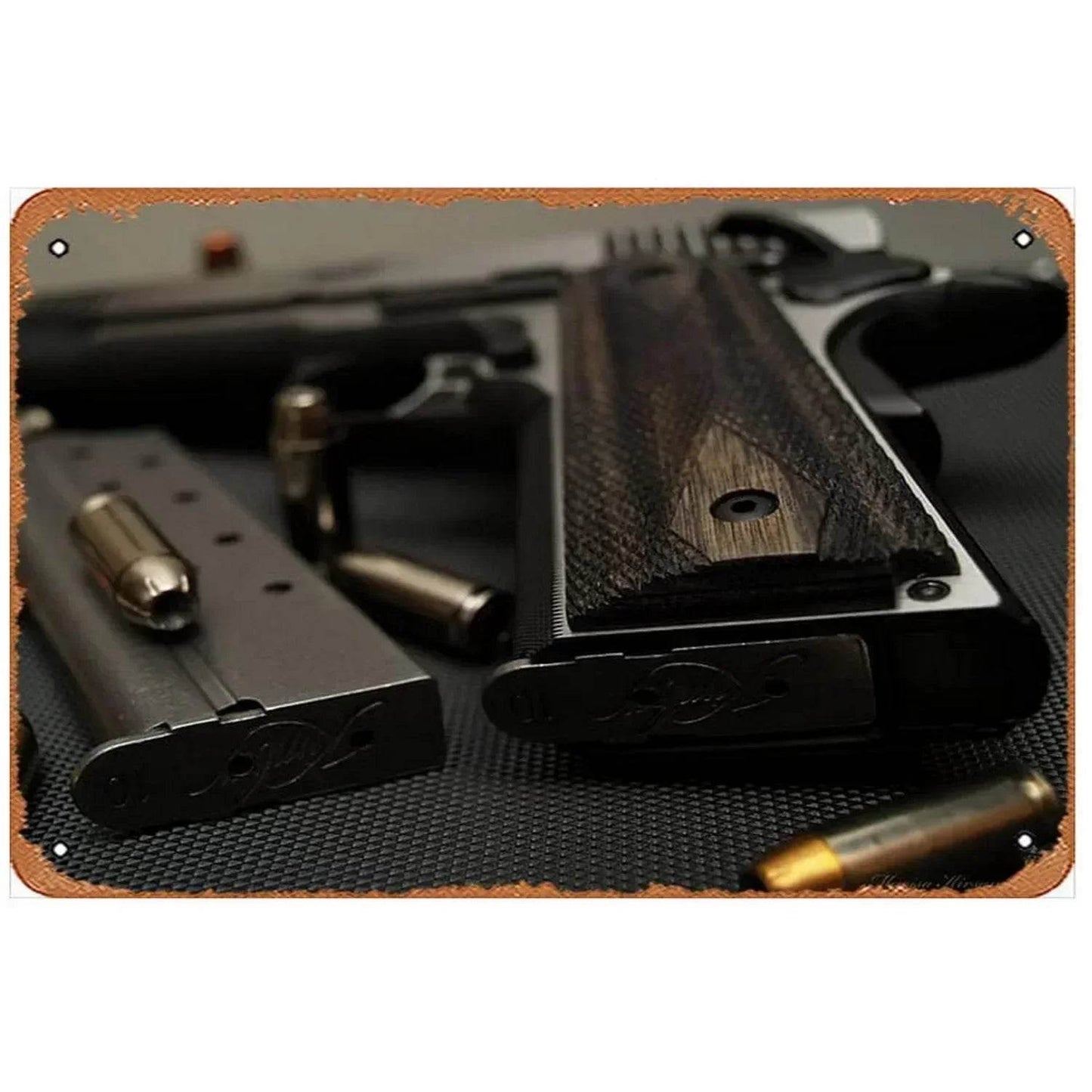 1PC Commanding Pistol Metal Signs for Military Wall Decor - ToylandEU