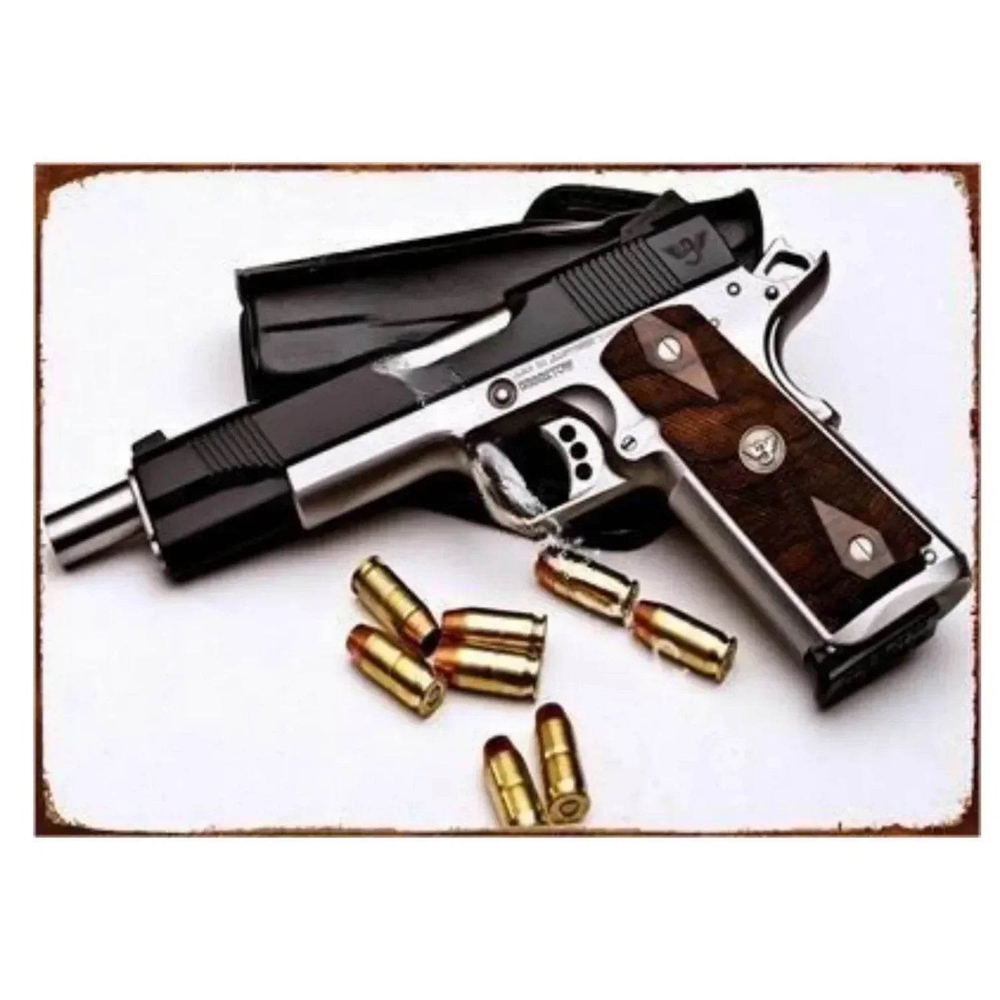 1PC Commanding Pistol Metal Signs for Military Wall Decor - ToylandEU
