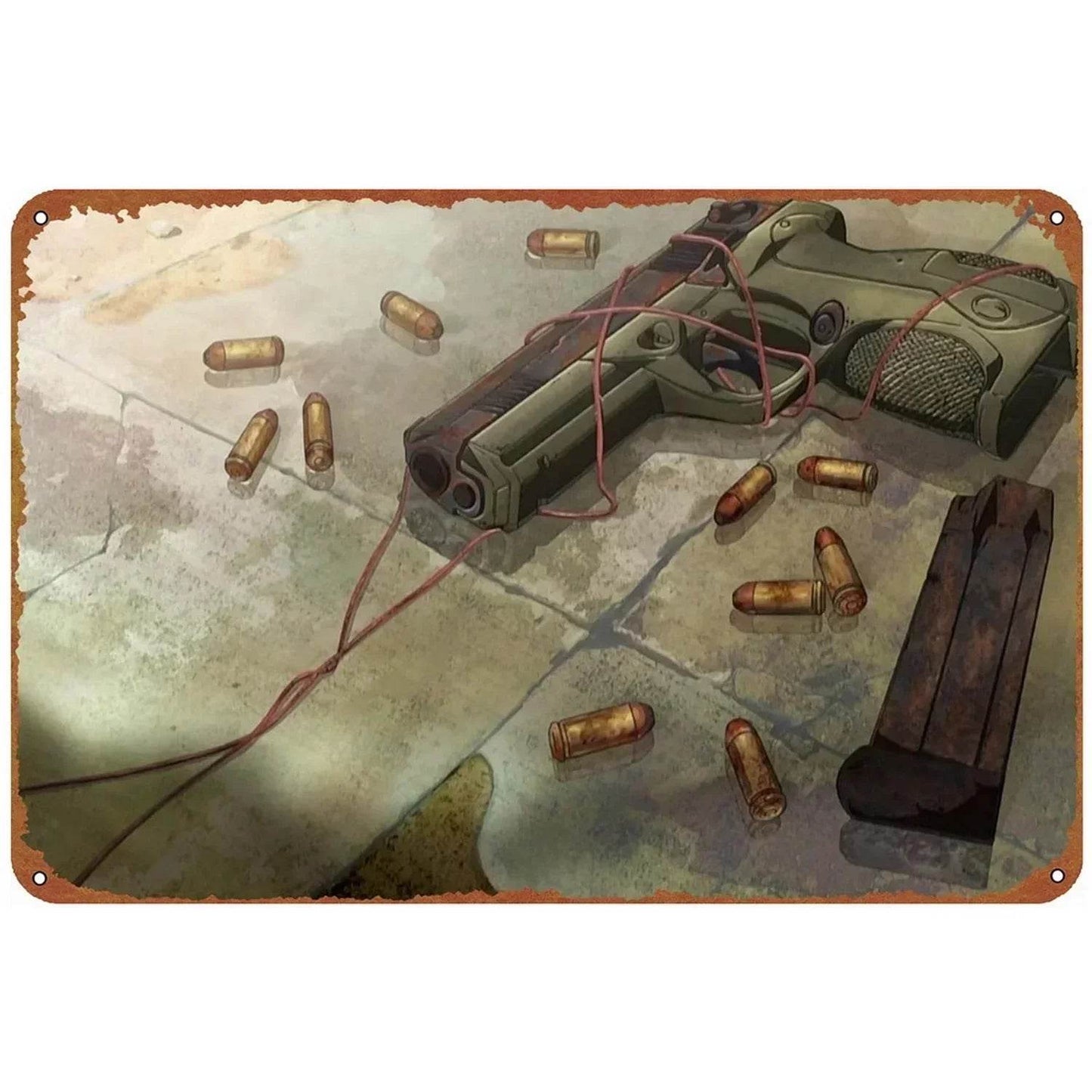 1PC Commanding Pistol Metal Signs for Military Wall Decor - ToylandEU