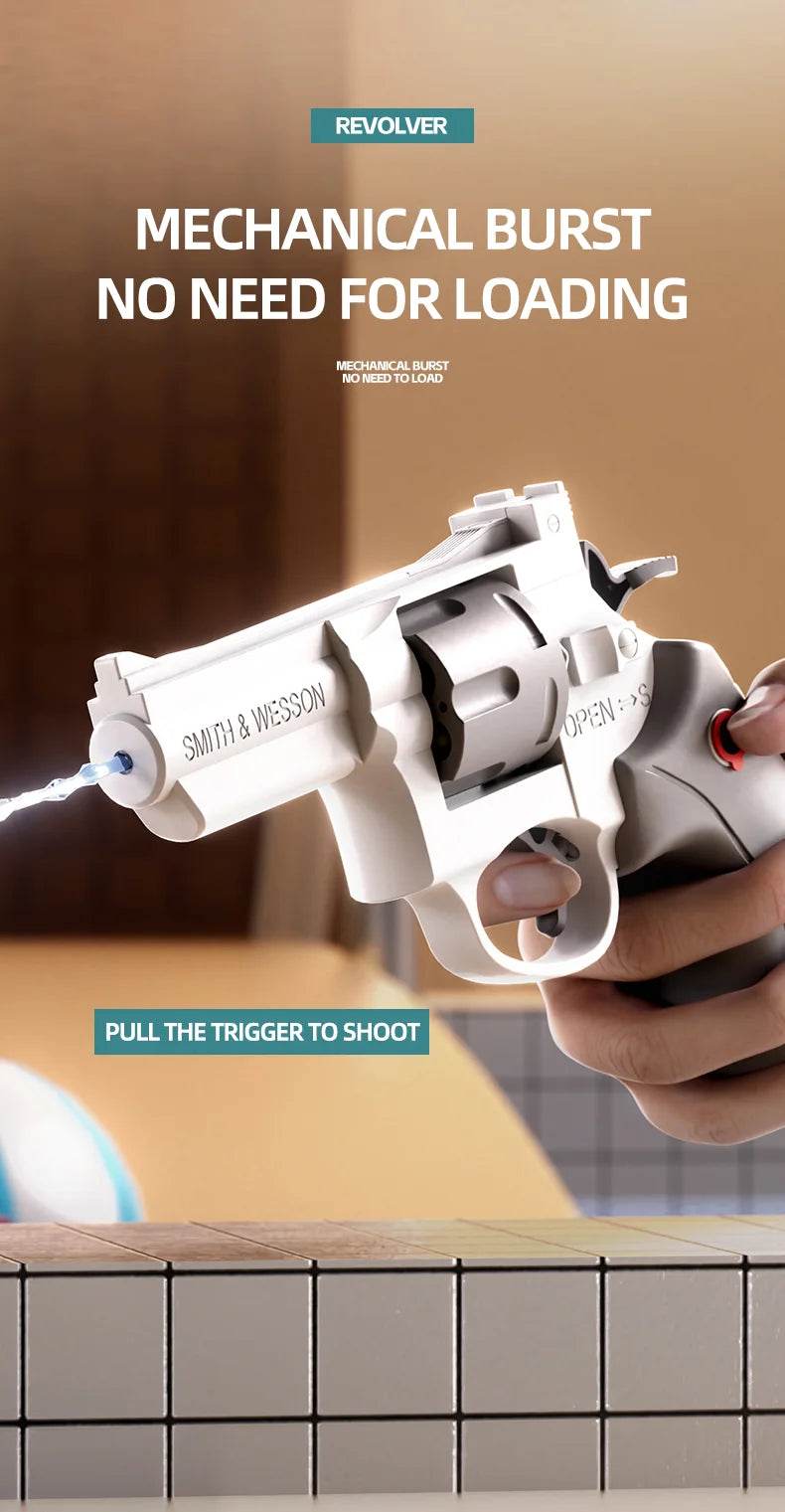 1PCS Summer Water Gun Toy Mechanical Continuous Revolver - ToylandEU
