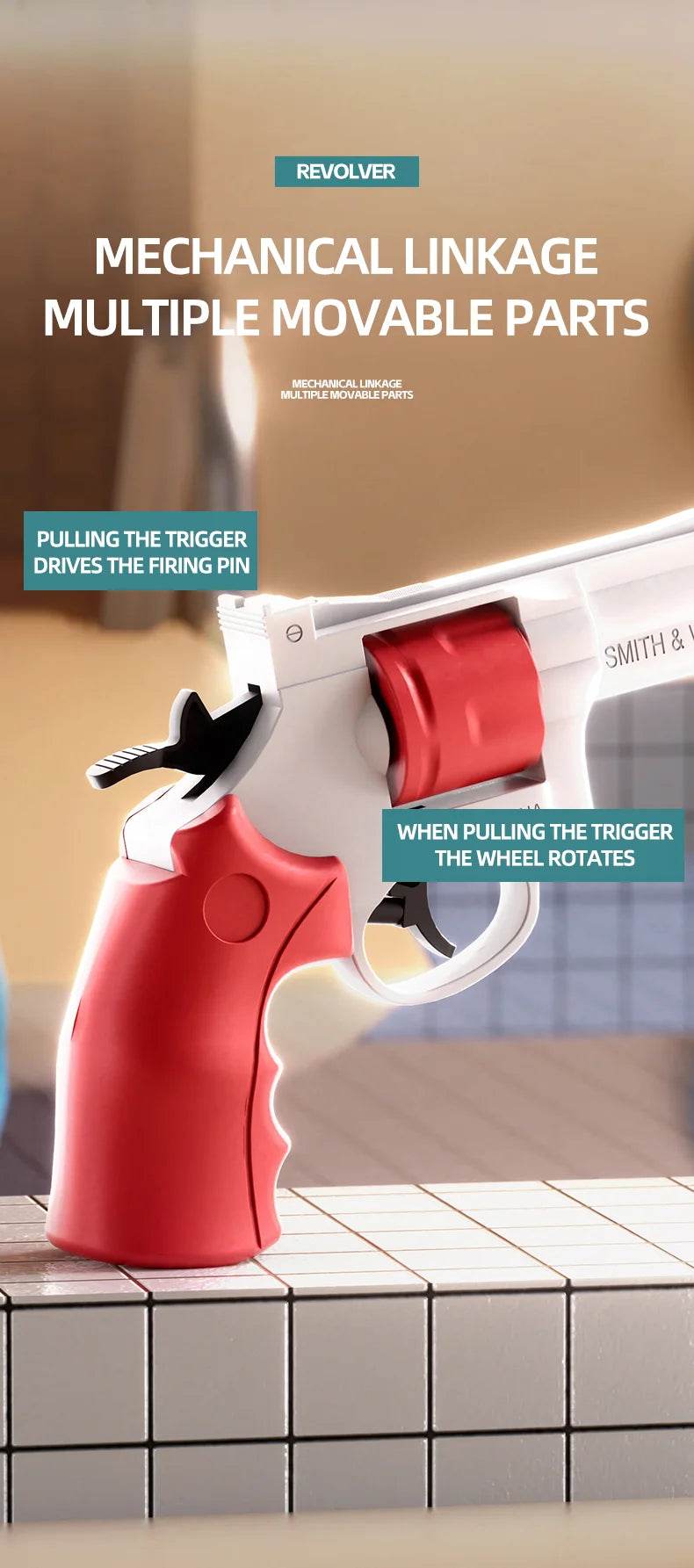 1PCS Summer Water Gun Toy Mechanical Continuous Revolver - ToylandEU