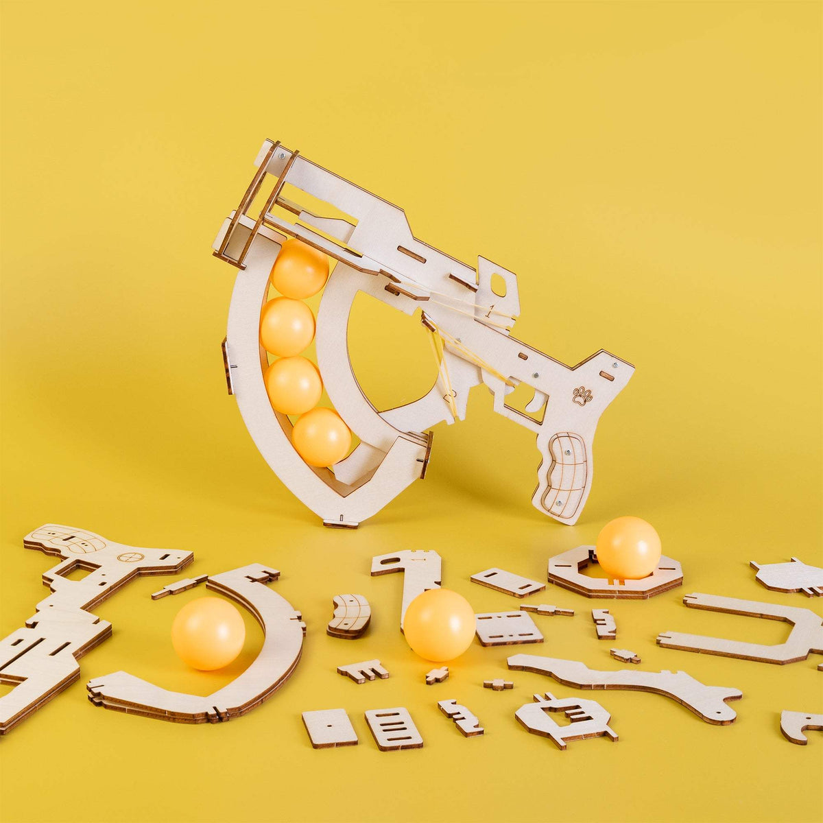 Wooden Launcher Kit | Elastic Drive | Educational STEM Lab For Students