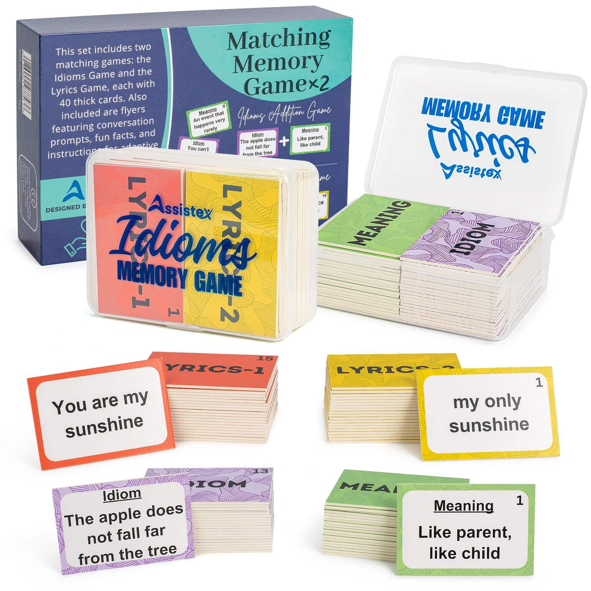 Memory Card Game | 80 Cards | Lyric And Idiom Themes | Dementia Therapy