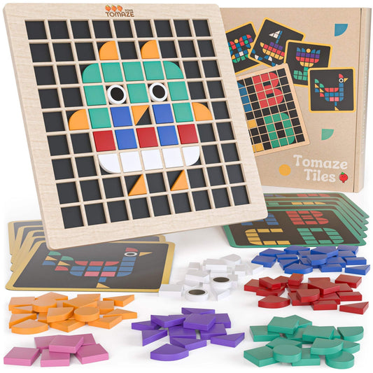 Wooden Educational Tiles | Alphabet Blocks | Fine Motor Focus | Ages 3 Plus