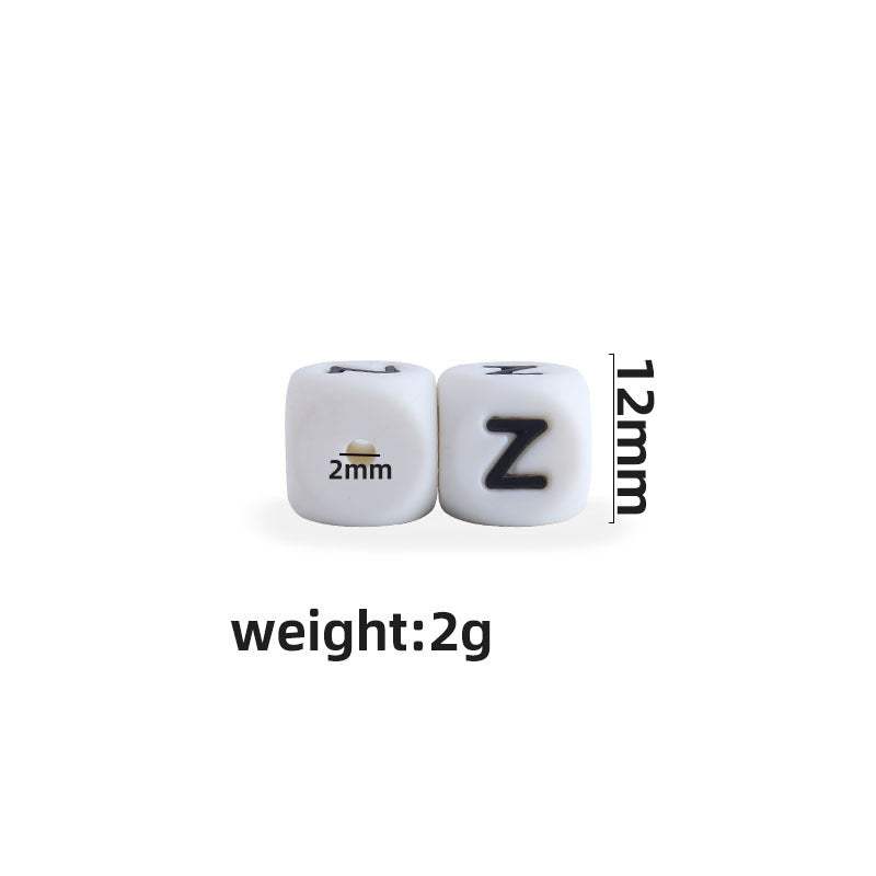 Silicone Letter Beads For Pacifier Chains | 12 mm