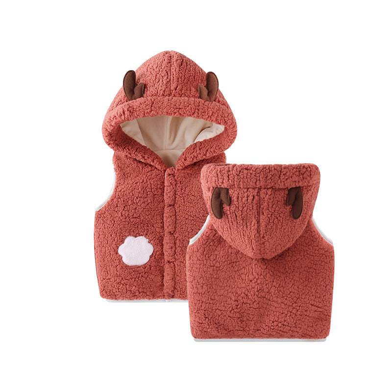 Baby Girl Thickened Waistcoat And Hooded Jacket Set | Baby & Children's Outerwear