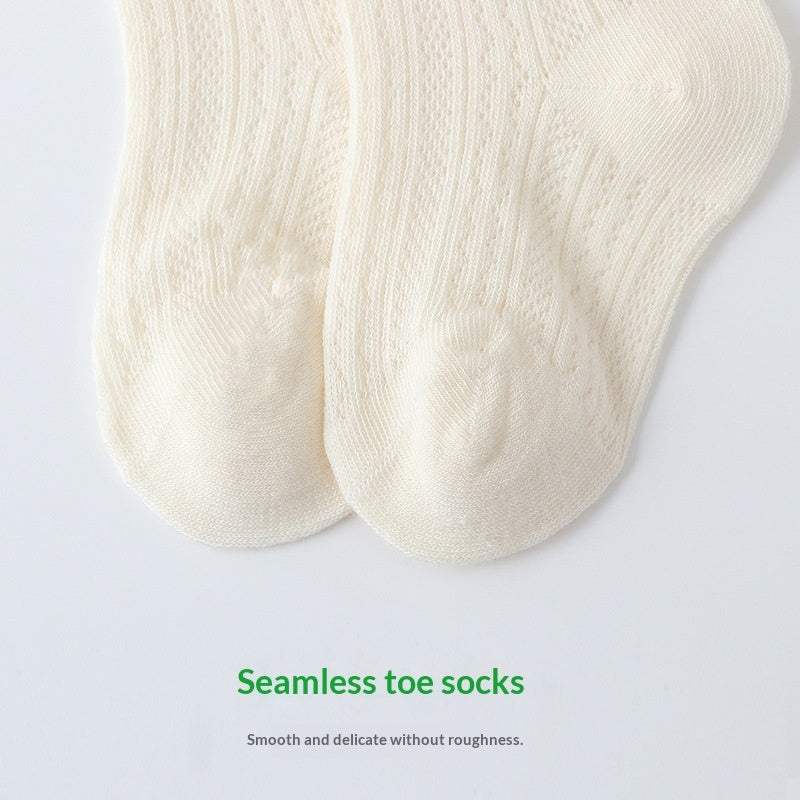 Infant And Toddler Breathable Mesh Air-Conditioning Socks | White, Gray