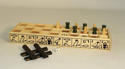 Senet Board Game | Wooden Components | Ancient Egyptian Strategy | Family