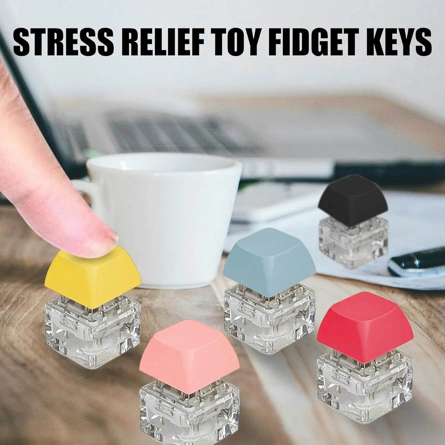 1pcs Decompression Keychain Mechanical Keyboard Button Keyring Fingertip Key Cap Pendant Antistress Toy New For Adults - ToylandEU