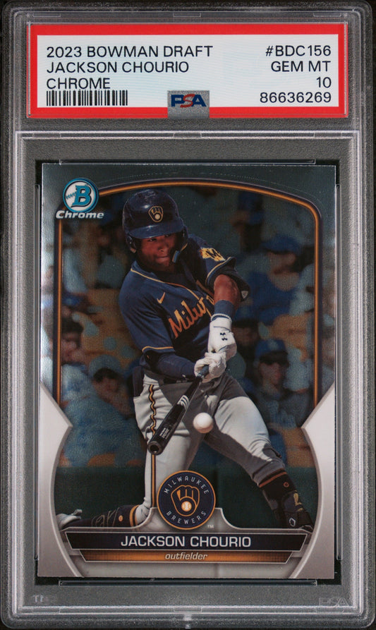 Bowman Draft Chrome Jackson Chourio PSA 10 Gem Mint Card