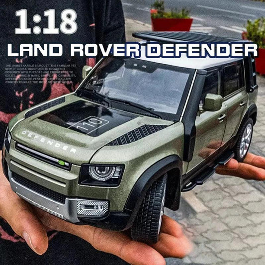 1to18 Land Rover Defender Diecast Alloy Model Car With Sound Lights Blue Green - ToylandEU