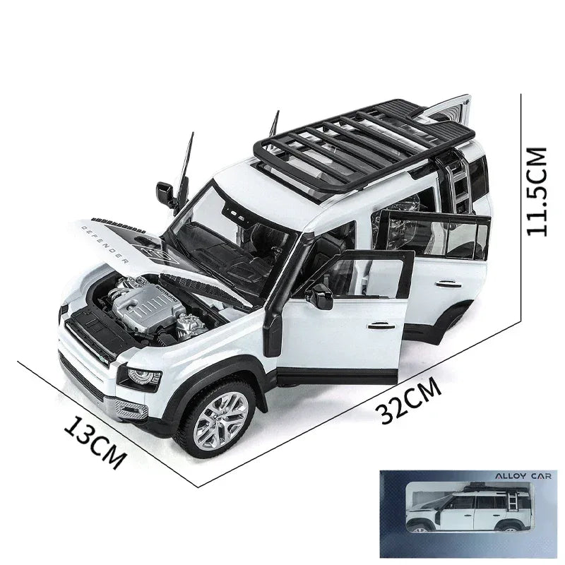 1to18 Land Rover Defender Diecast Alloy Model Car With Sound Lights Blue Green - ToylandEU