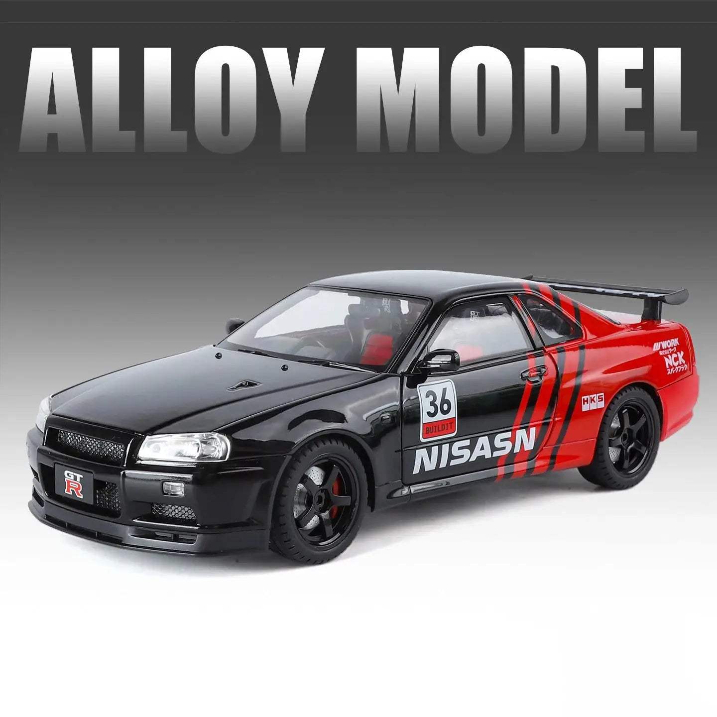  1to18 Skyline GTR R34 Diecast Car Pull Back Toy Metal -  ToylandEU™