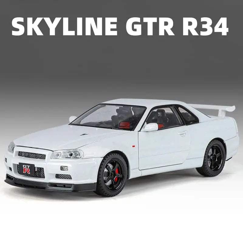  1to18 Skyline GTR R34 Diecast Car Pull Back Toy Metal -  ToylandEU™