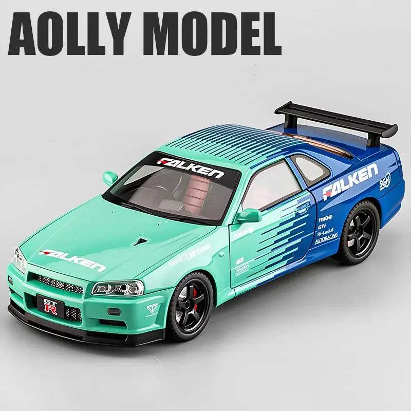  1to18 Skyline GTR R34 Diecast Car Pull Back Toy Metal -  ToylandEU™