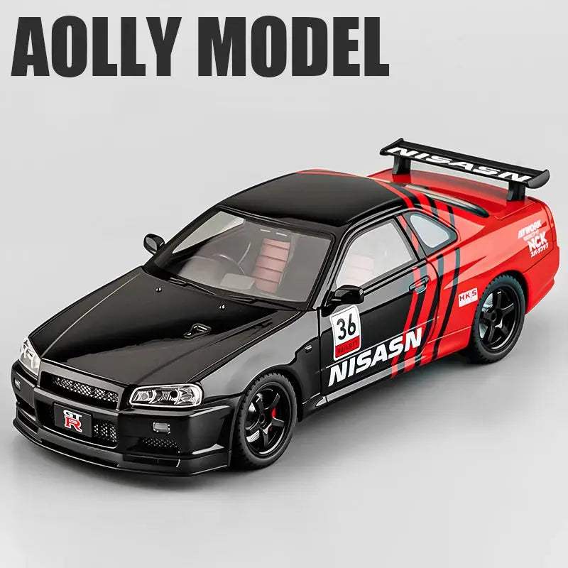  1to18 Skyline GTR R34 Diecast Car Pull Back Toy Metal -  ToylandEU™